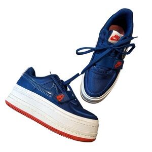 Nike Women's Blue and Red Platform Sneakers